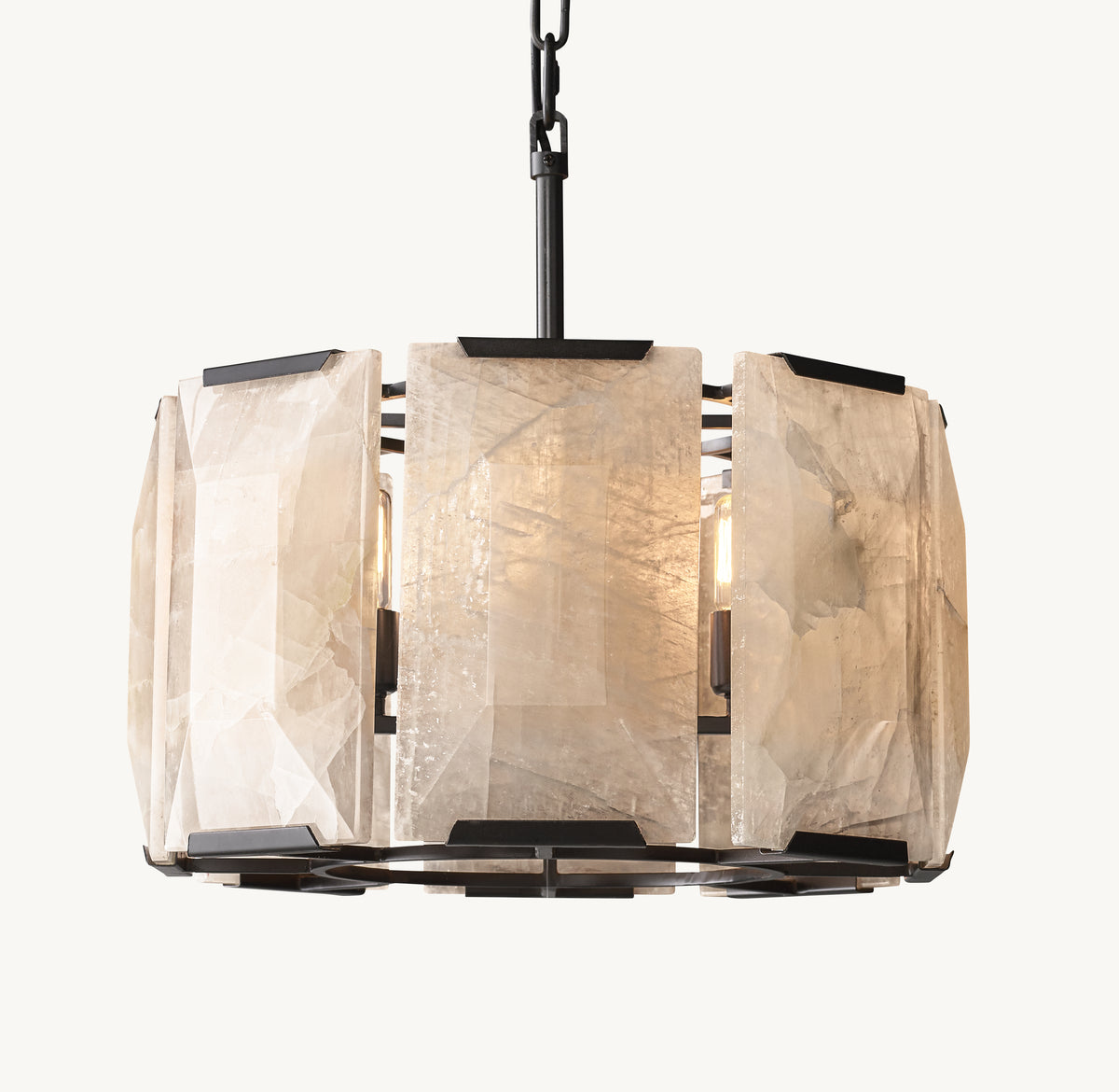 Signature Harlow Calcite Round Chandelier, alternate view