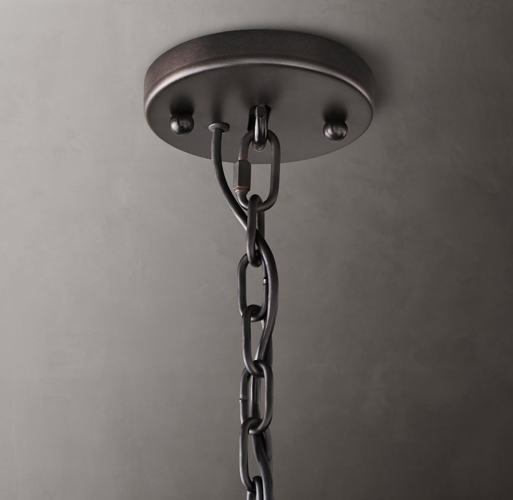 Signature Harlow Calcite Round Chandelier – 31" Iron