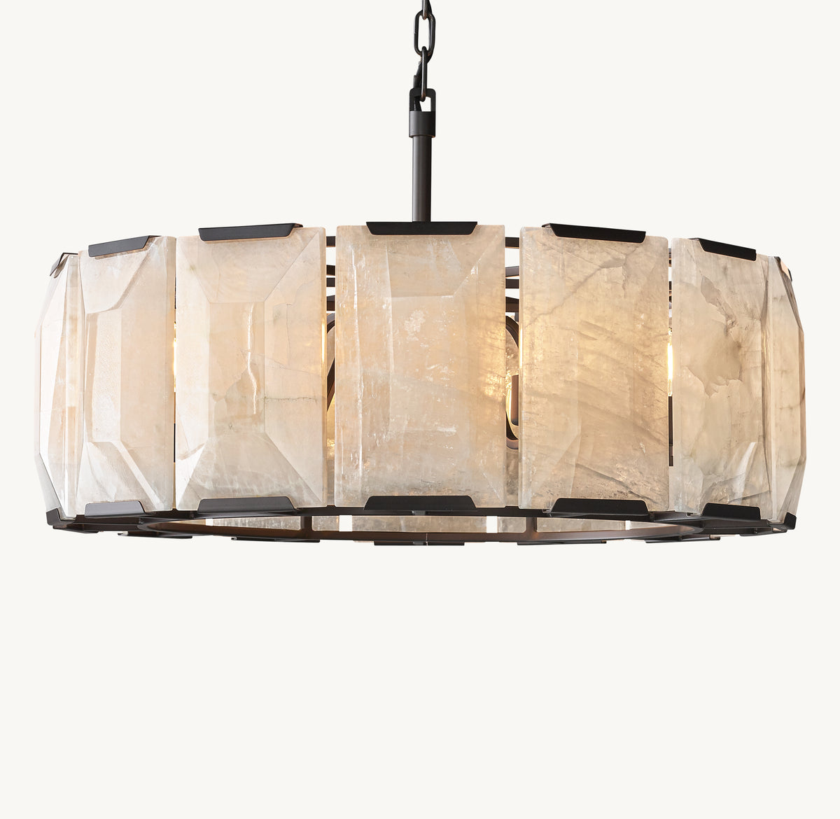 Signature Harlow Calcite Round Chandelier, alternate view