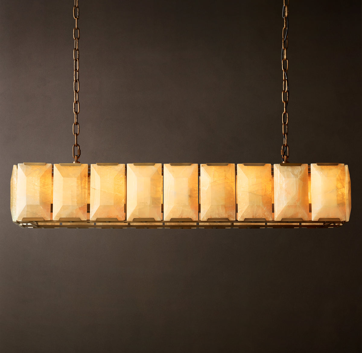 Signature Harlow Calcite Rectangular Chandelier, alternate view