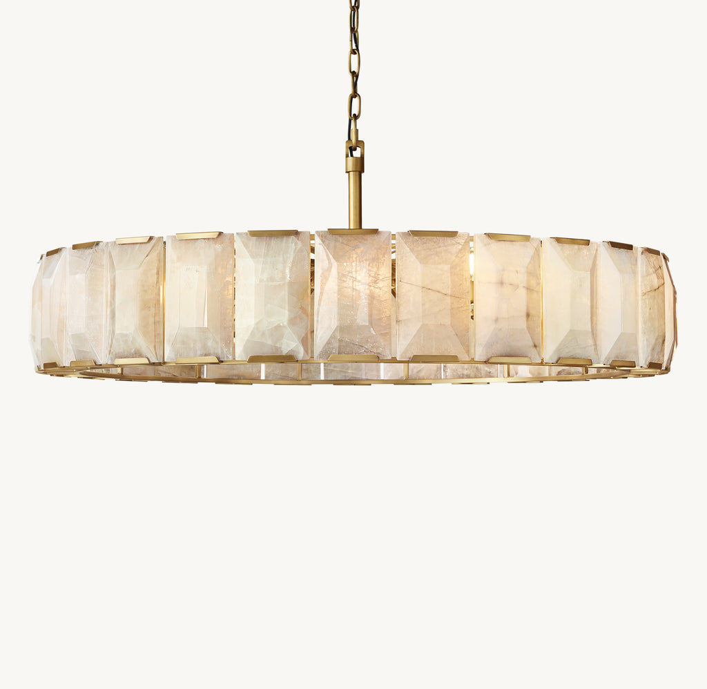 Signature Harlow Calcite Round Chandelier, alternate view