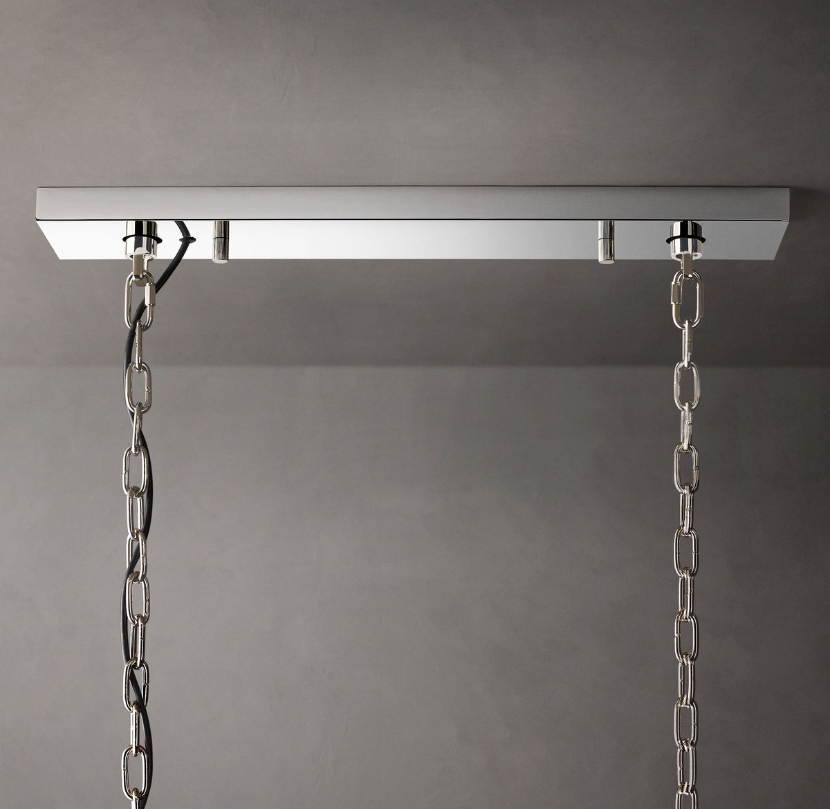 Signature Harlow Calcite Rectangular Chandelier – 42" Polished Stainless Steel