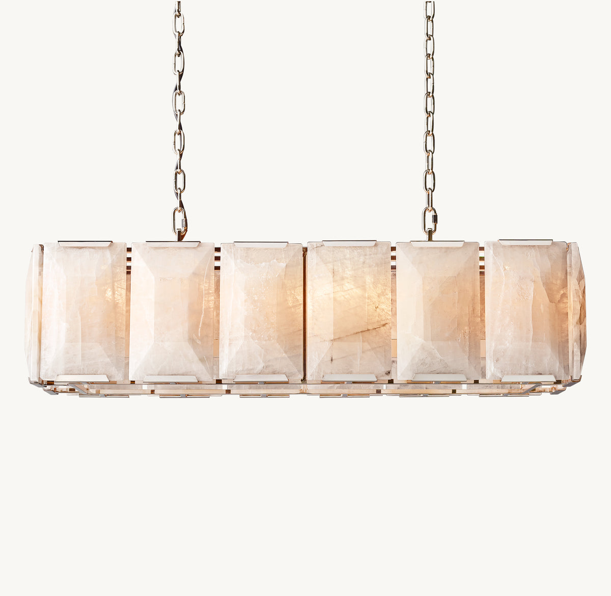Signature Harlow Calcite Rectangular Chandelier, alternate view