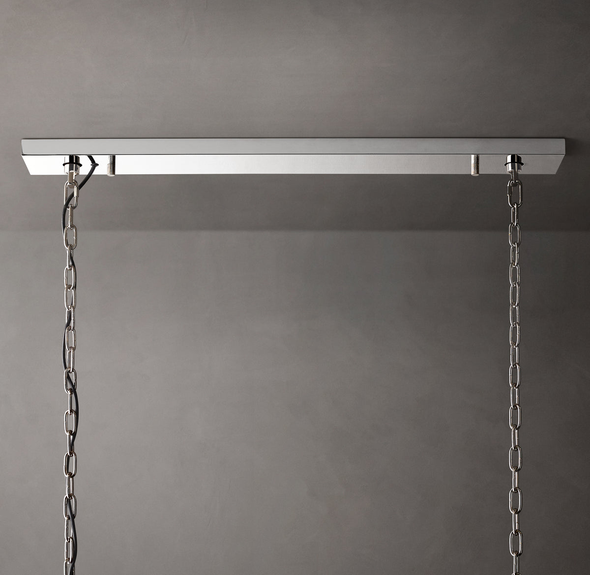 Signature Harlow Calcite Rectangular Chandelier – 54" Polished Stainless Steel
