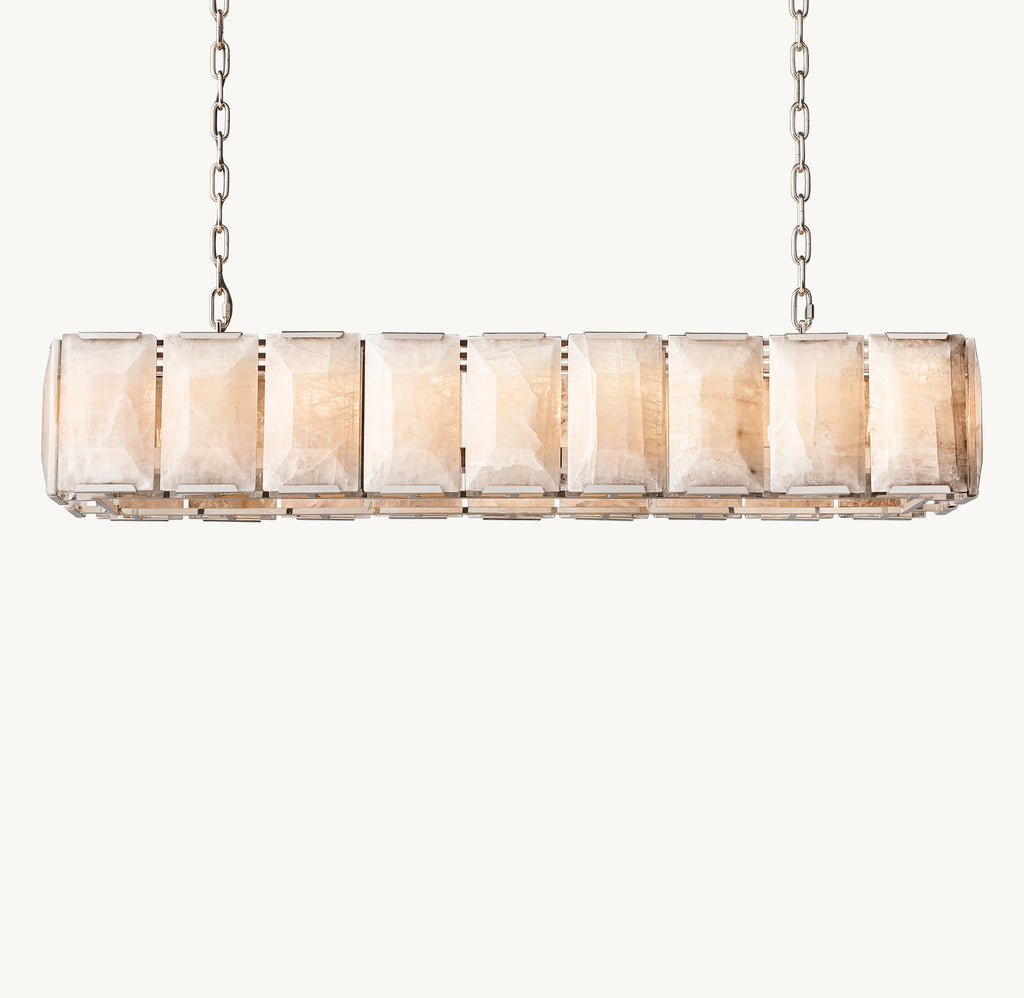 Signature Harlow Calcite Rectangular Chandelier, alternate view