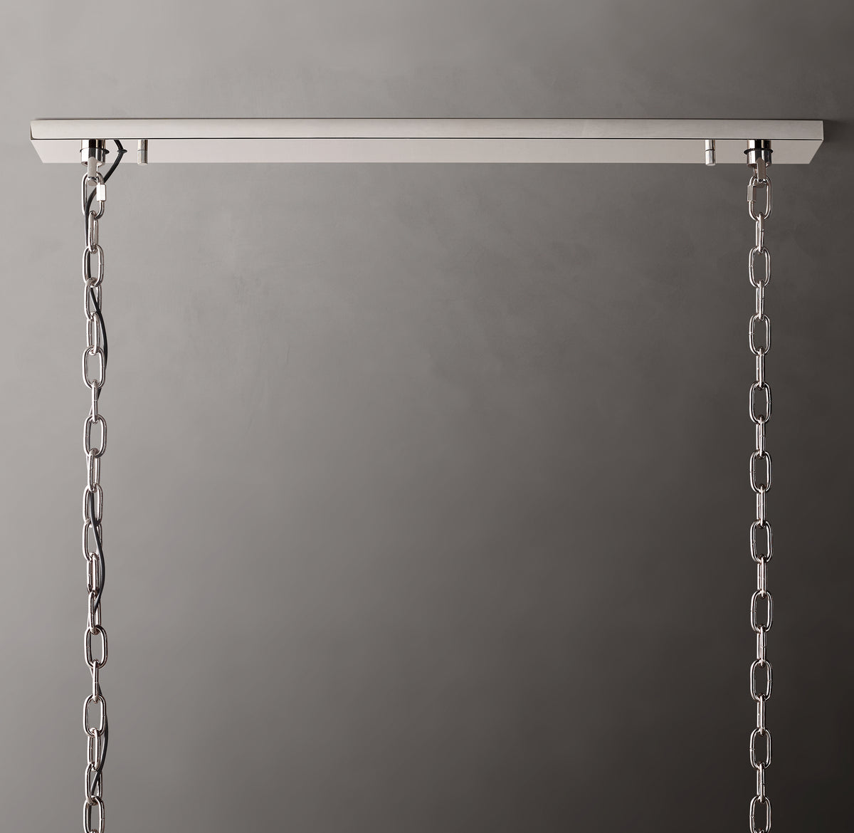Signature Harlow Calcite Rectangular Chandelier – 74" Polished Stainless Steel