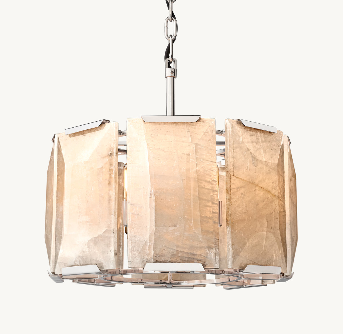 Signature Harlow Calcite Round Chandelier, alternate view