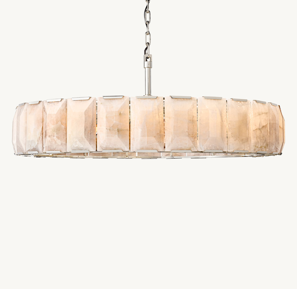 Signature Harlow Calcite Round Chandelier, alternate view
