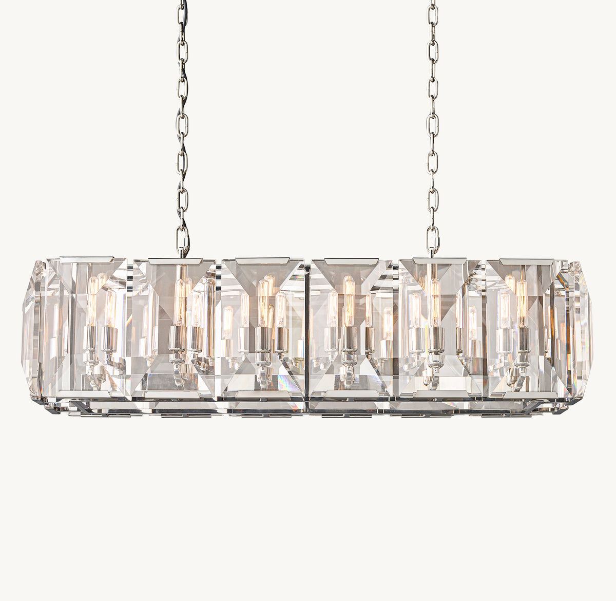 Signature Harlow Crystal Rectangular Chandelier, alternate view