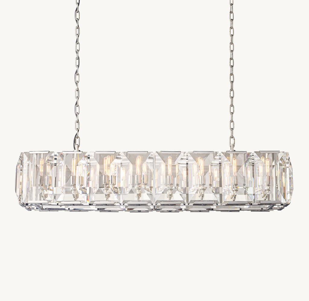 Signature Harlow Crystal Rectangular Chandelier, alternate view