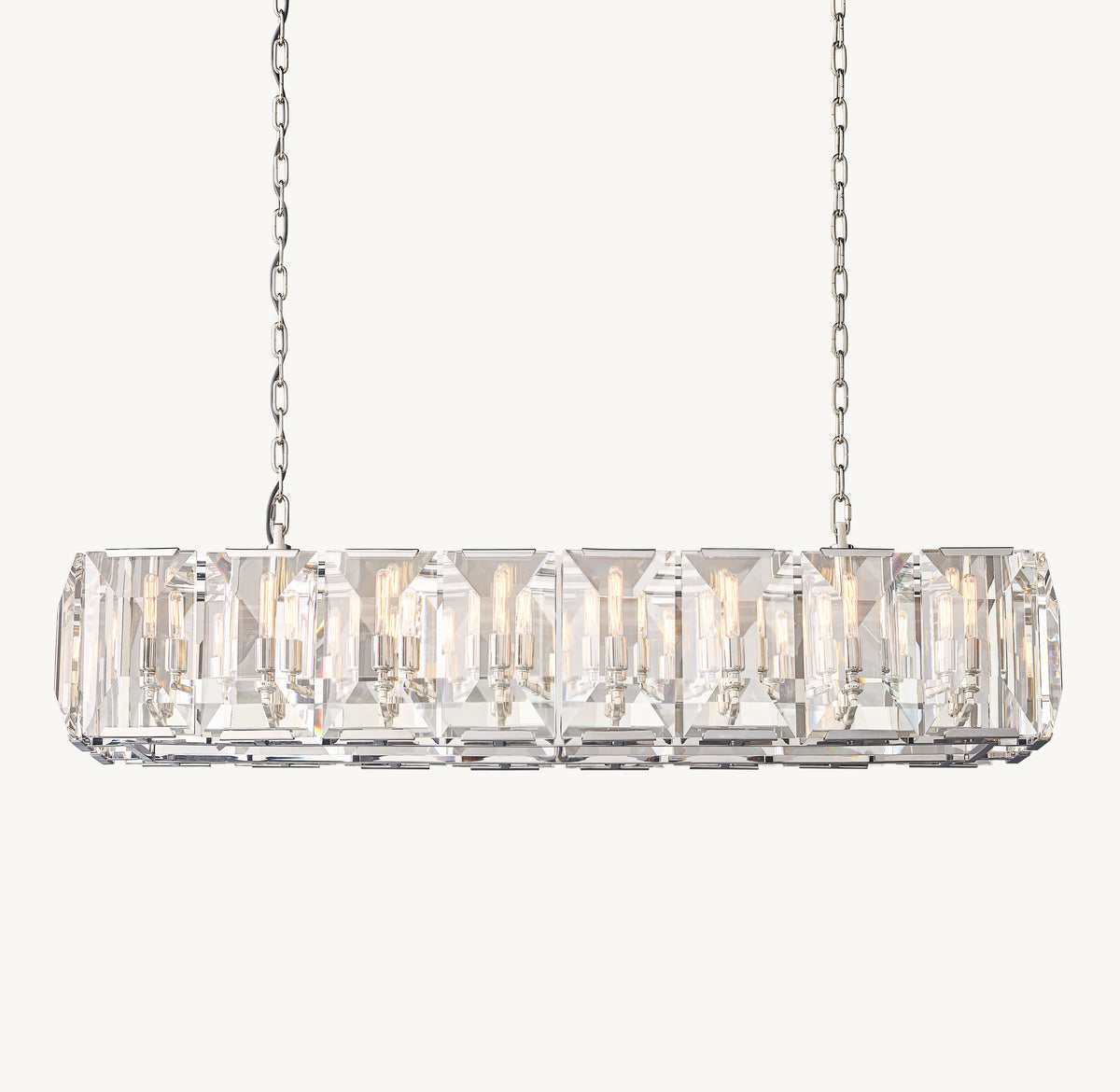Signature Harlow Crystal Rectangular Chandelier, alternate view