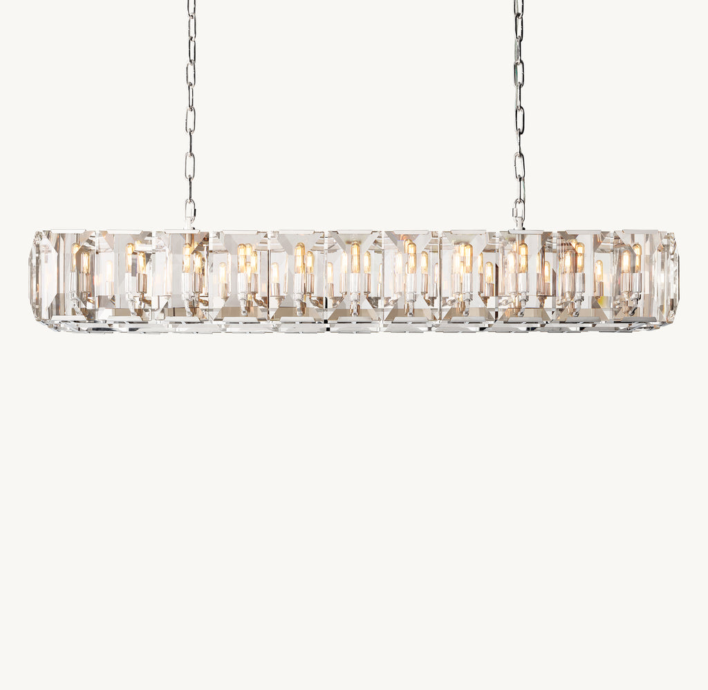 Signature Harlow Crystal Rectangular Chandelier, alternate view