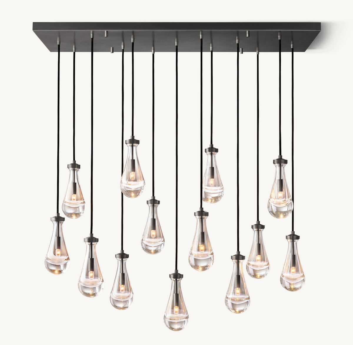 Signature Rain Rectangular Chandelier, alternate view