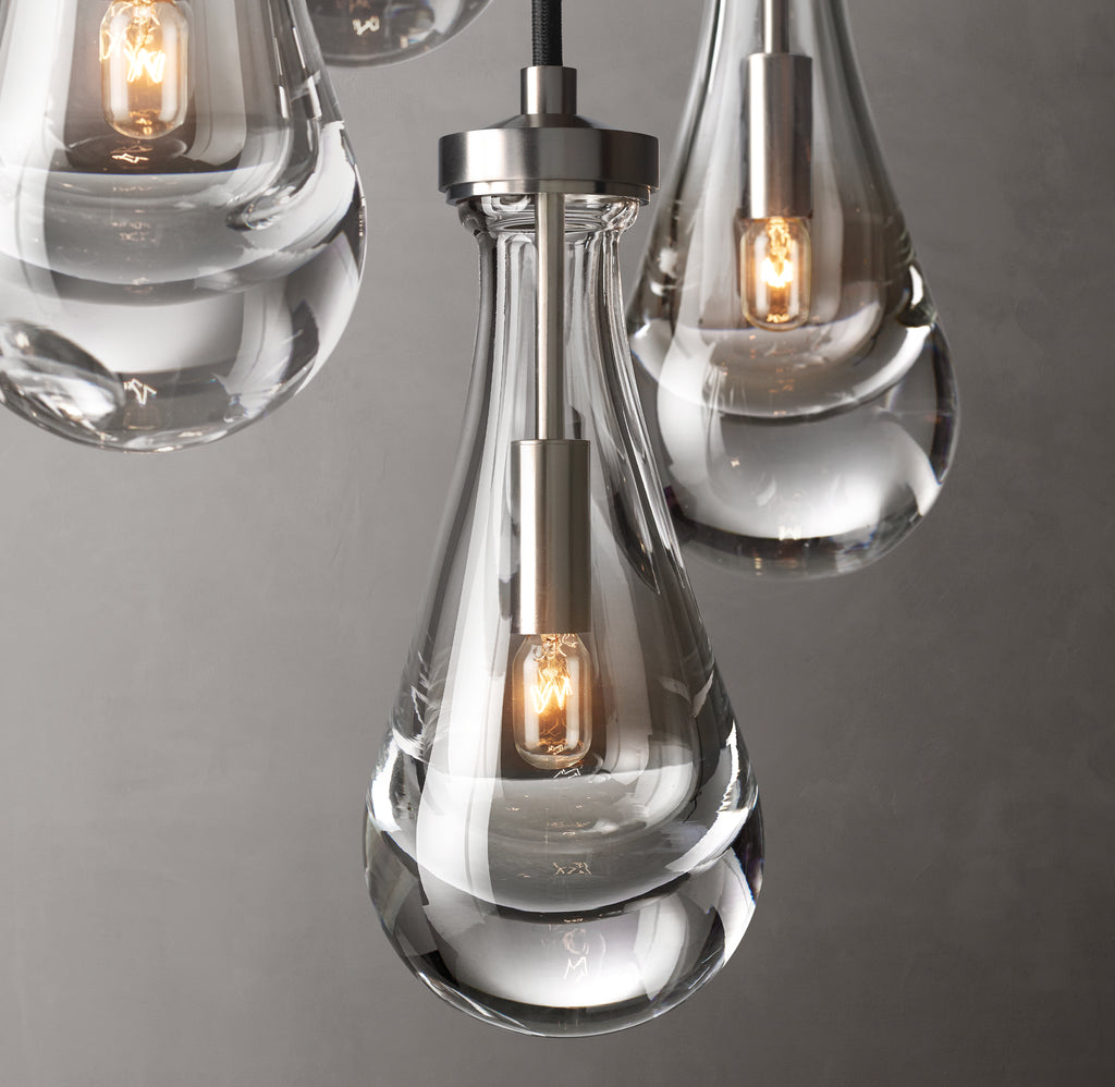 Signature Rain Round Chandelier – 18" Satin Nickel
