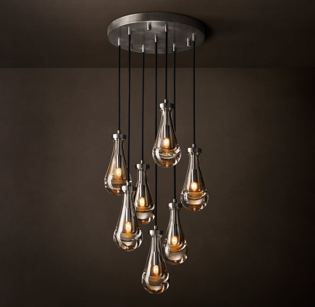 Signature Rain Round Chandelier – 18" Satin Nickel