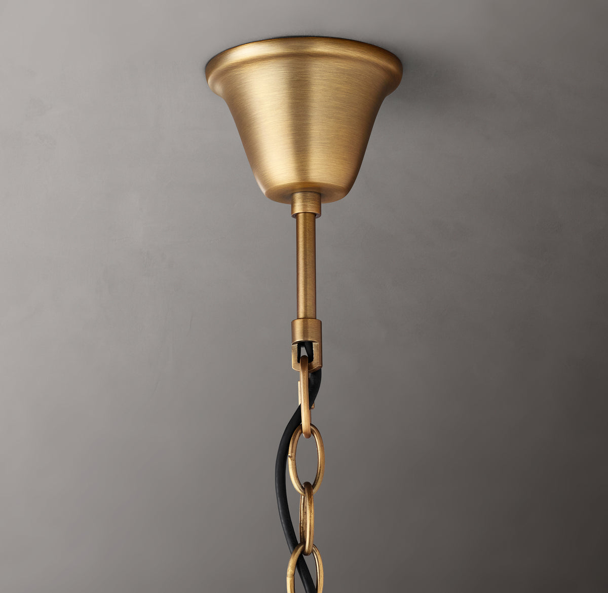 Sculptural 19th C. Rococo Iron & Crystal Round Chandelier – 33" Antiqued Brass/Clear Crystal