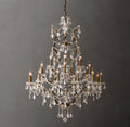 Sculptural 19th C. Rococo Iron & Crystal Round Chandelier
