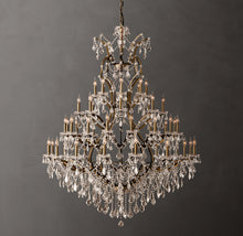 Sculptural 19th C. Rococo Iron & Crystal Round Chandelier – 60" Antiqued Brass/Clear Crystal