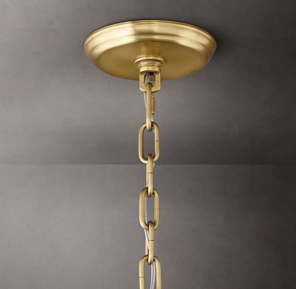 Sculptural San Marco Glass Round Chandelier – 60" Antiqued Brass
