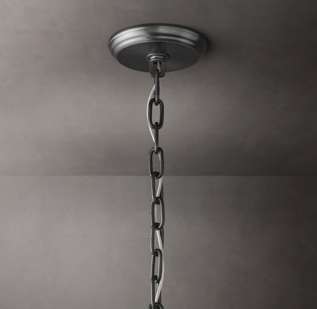 Sculptural San Marco Glass Two-Tier Round Chandelier – 60" Bronze