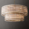 Sculptural San Marco Glass Two-Tier Round Chandelier