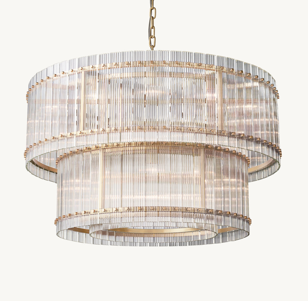 Sculptural San Marco Glass Two-Tier Round Chandelier, alternate view