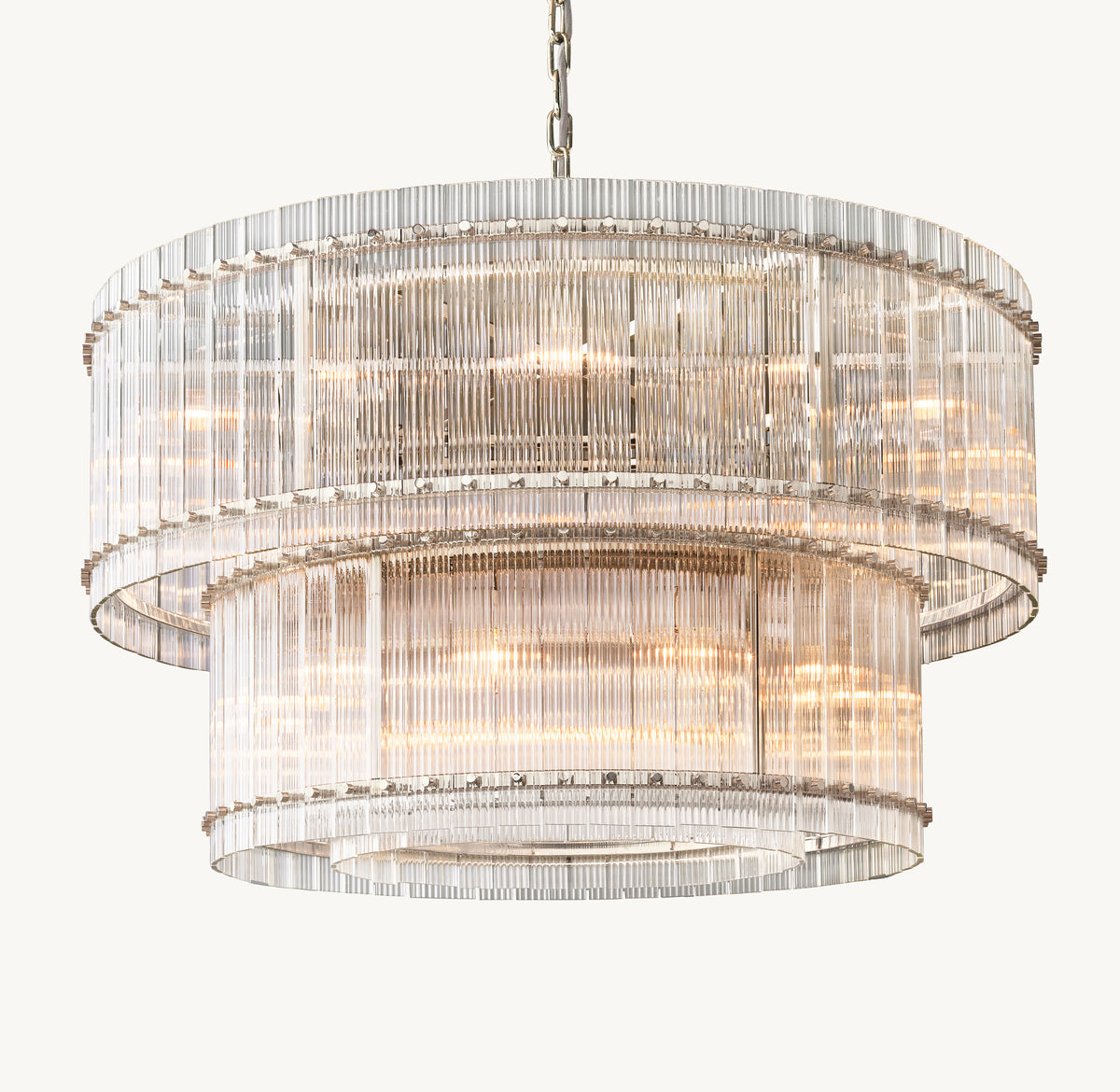 Sculptural San Marco Glass Two-Tier Round Chandelier, alternate view