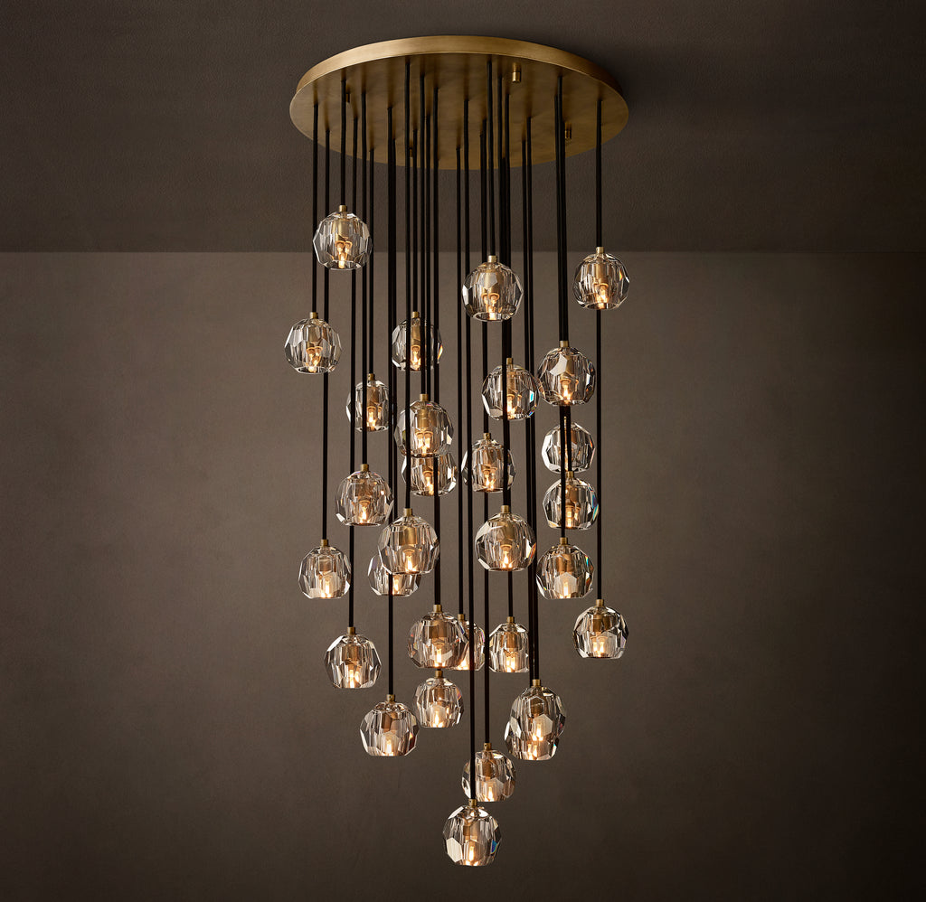 Heritage Boule De Cristal Clear Glass Round Cluster Chandelier, alternate view