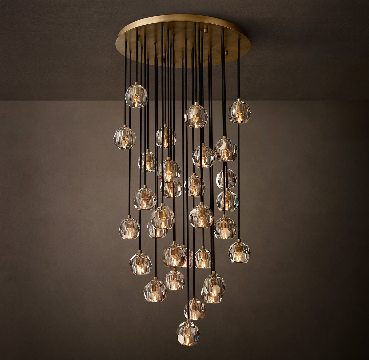 Heritage Boule De Cristal Clear Glass Round Cluster Chandelier, alternate view