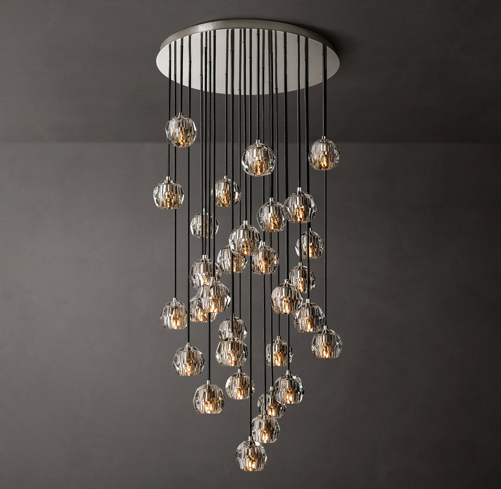 Heritage Boule De Cristal Clear Glass Round Cluster Chandelier