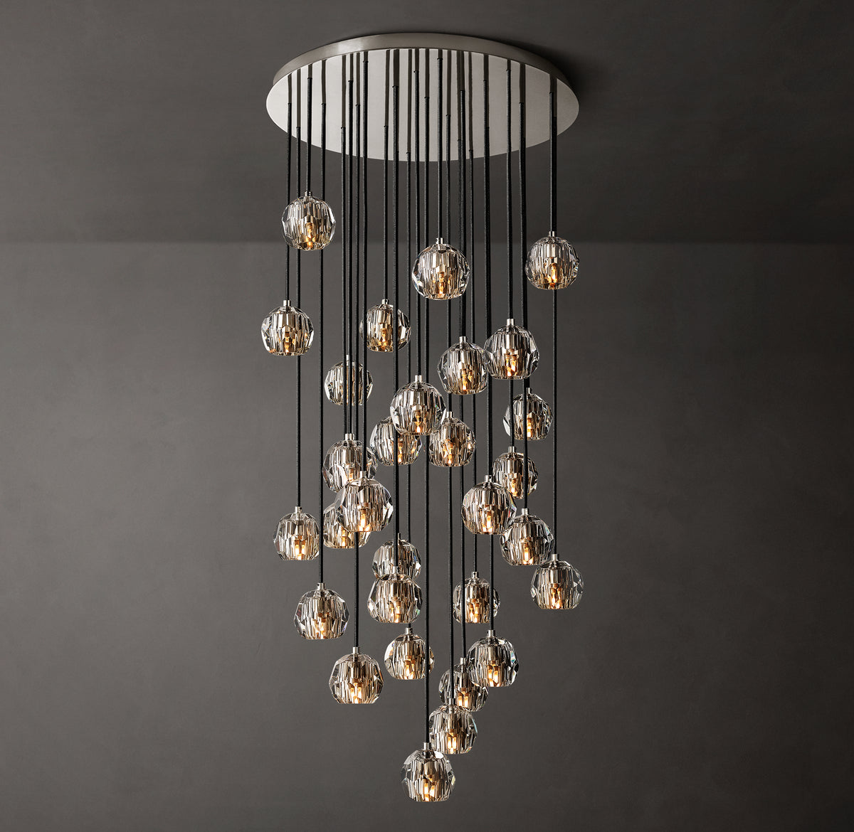 Heritage Boule De Cristal Clear Glass Round Cluster Chandelier