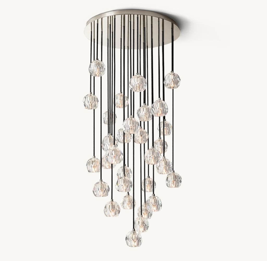 Heritage Boule De Cristal Clear Glass Round Cluster Chandelier, alternate view