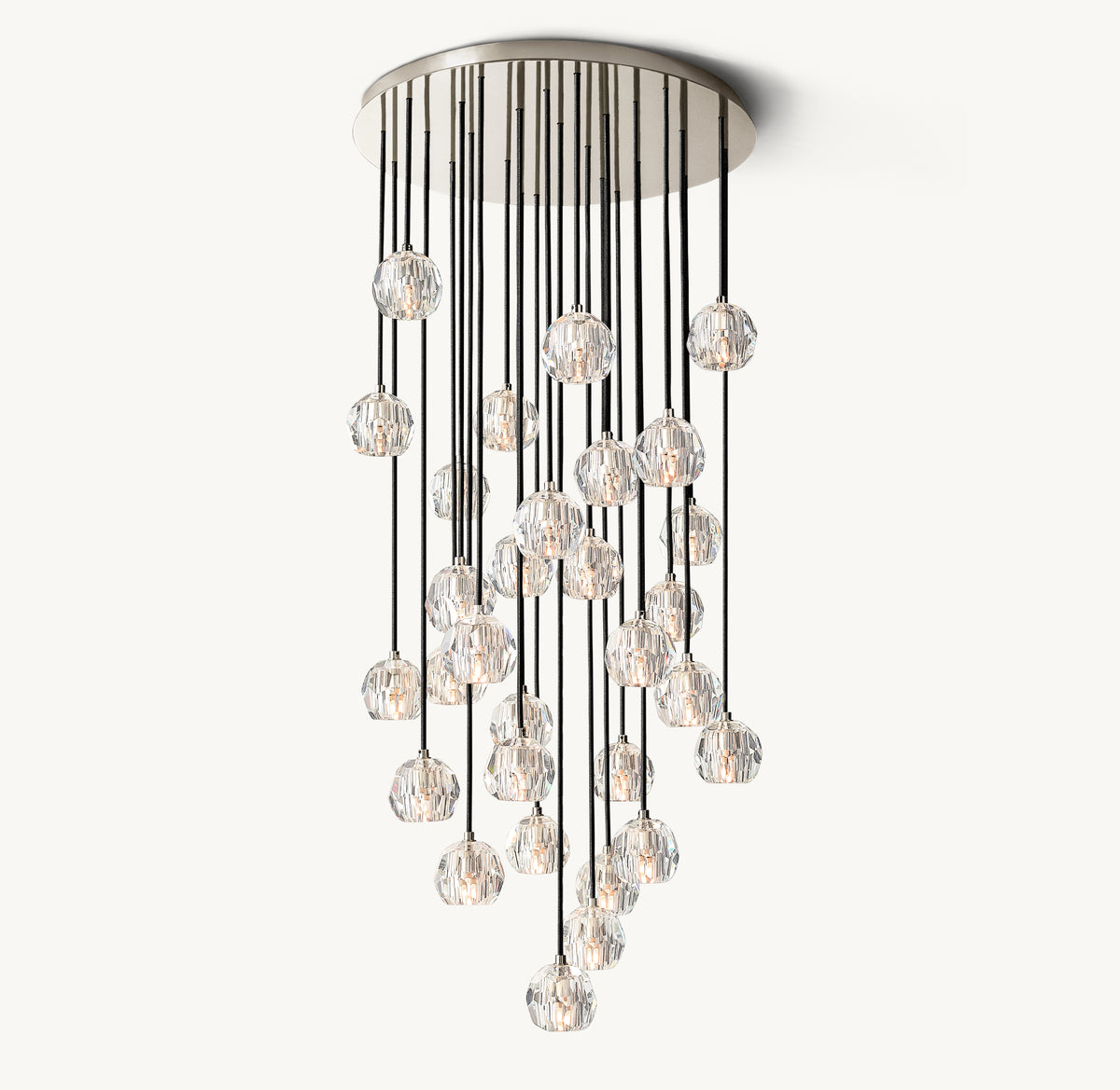 Heritage Boule De Cristal Clear Glass Round Cluster Chandelier, alternate view