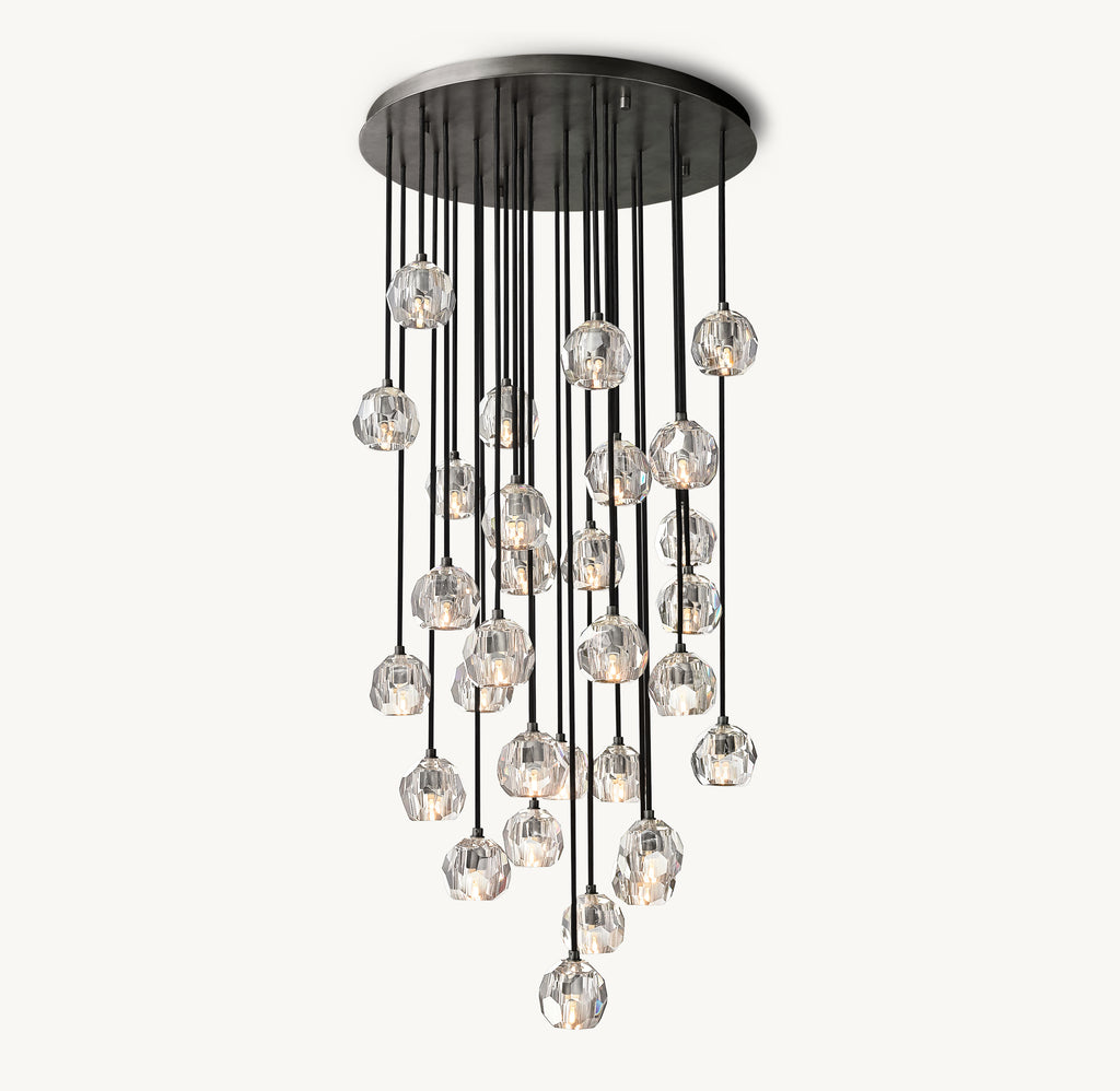 Heritage Boule De Cristal Clear Glass Round Cluster Chandelier