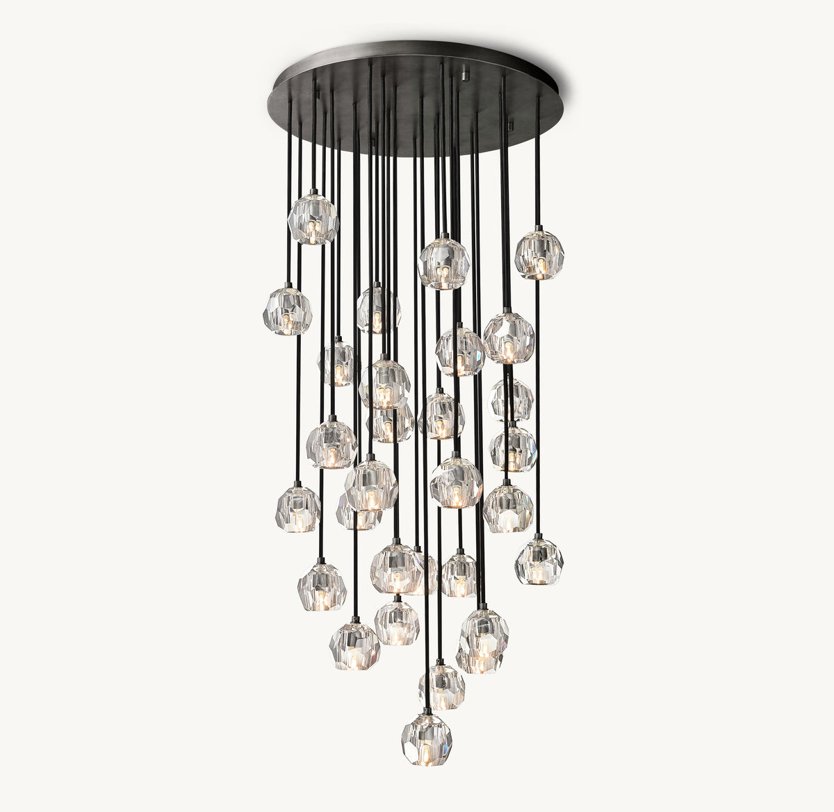 Heritage Boule De Cristal Clear Glass Round Cluster Chandelier