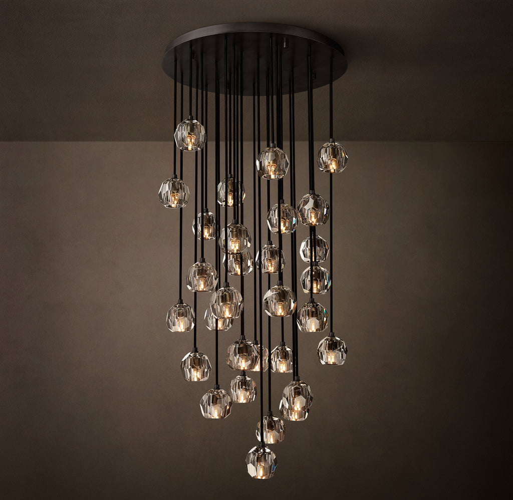 Heritage Boule De Cristal Clear Glass Round Cluster Chandelier, alternate view