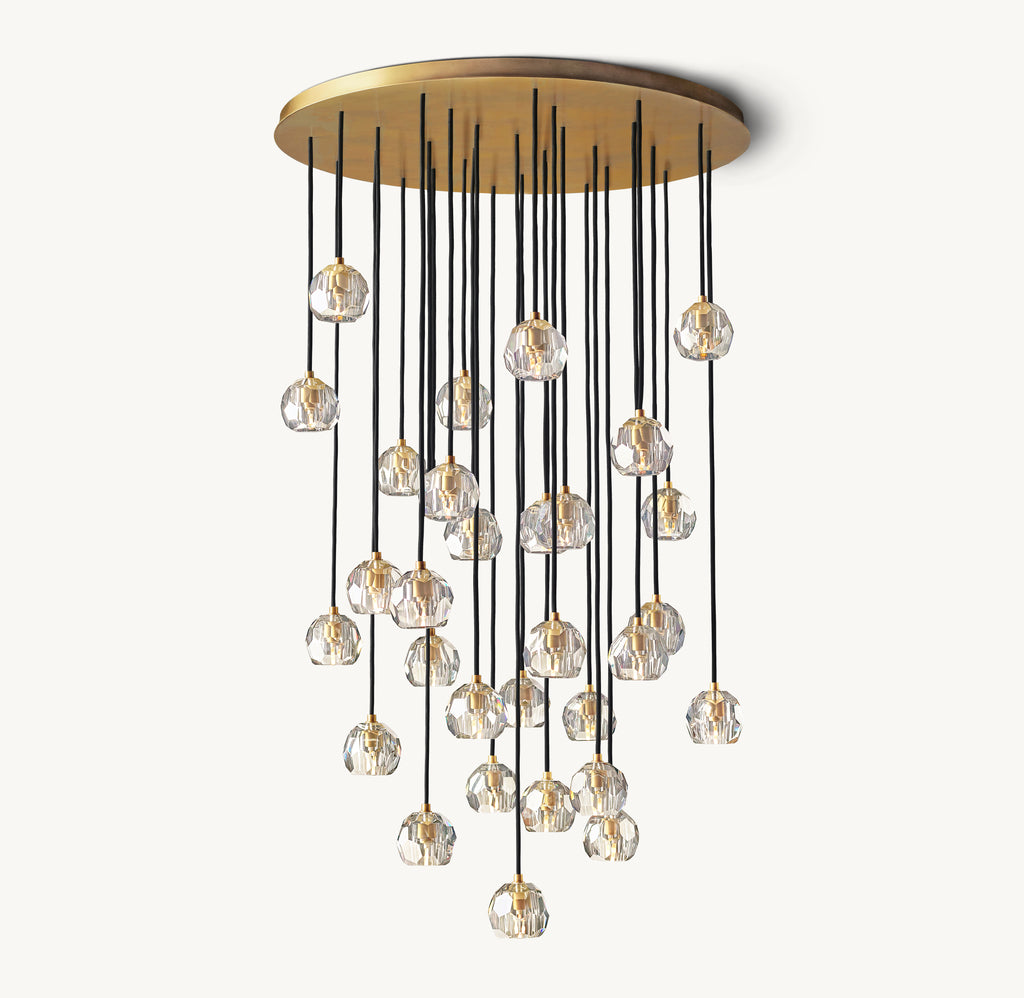Heritage Boule De Cristal Clear Glass Round Cluster Chandelier