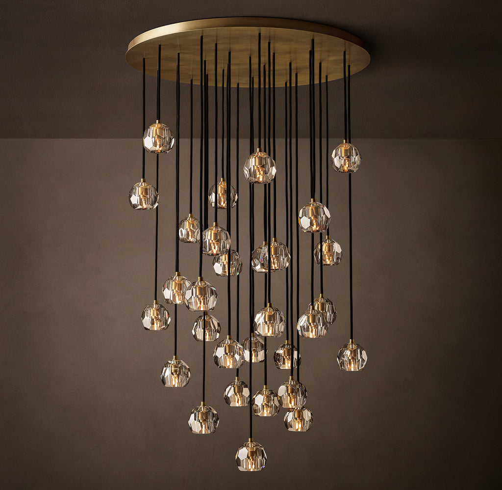Heritage Boule De Cristal Clear Glass Round Cluster Chandelier, alternate view