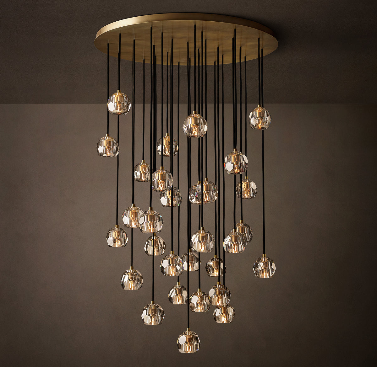 Heritage Boule De Cristal Clear Glass Round Cluster Chandelier, alternate view