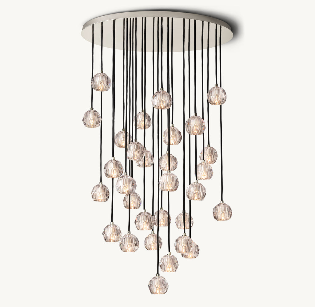 Heritage Boule De Cristal Clear Glass Round Cluster Chandelier, alternate view