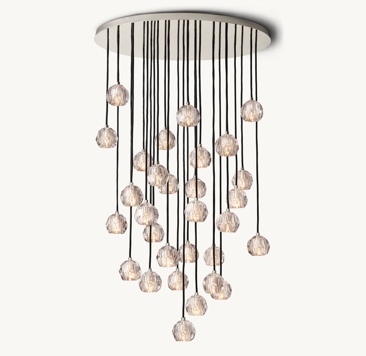 Heritage Boule De Cristal Clear Glass Round Cluster Chandelier, alternate view