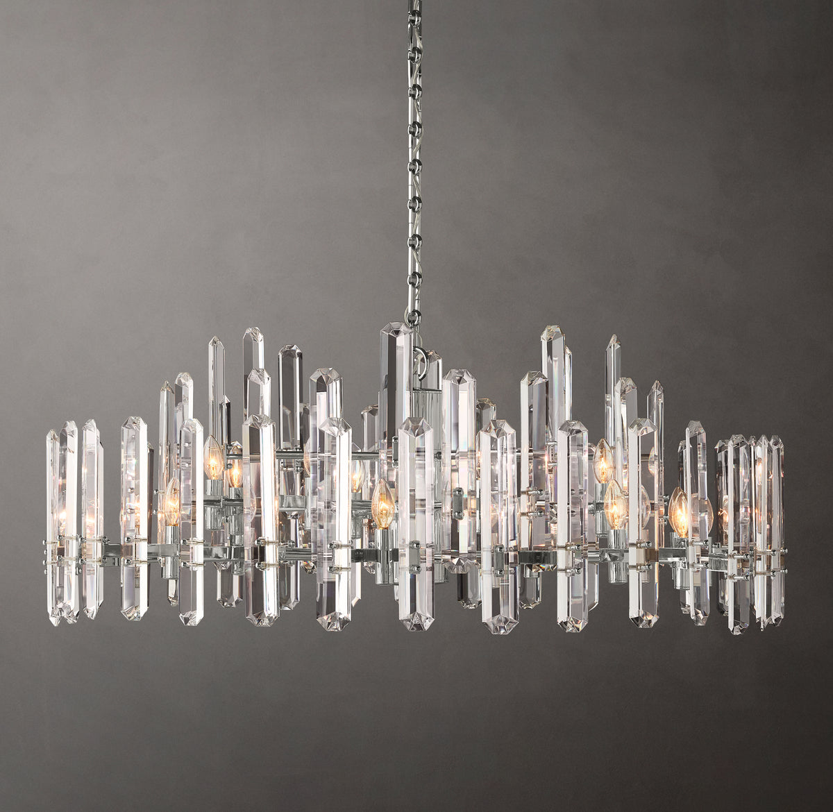 Signature Bonnington Round Chandelier – 48" Polished Nickel
