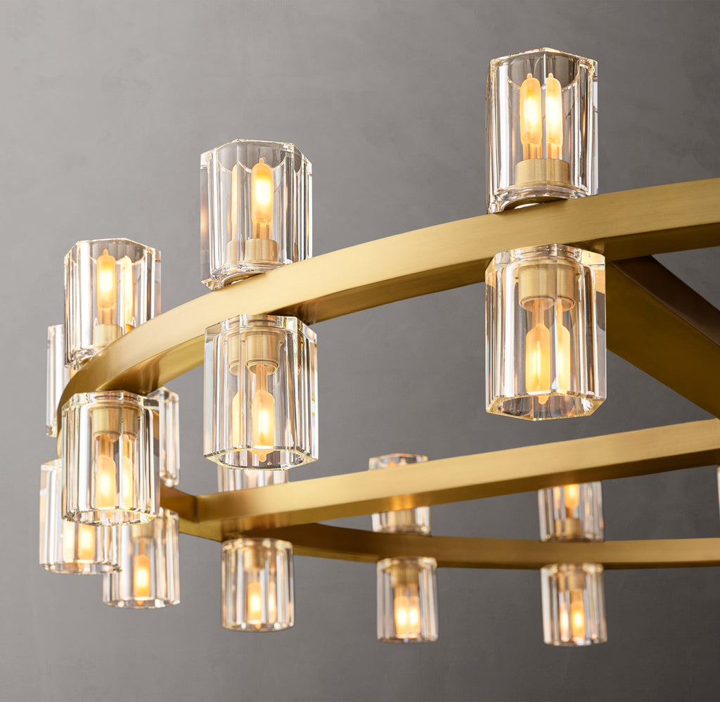 Artisan Arcachon LED Round Chandelier – 36" Lacquered Burnished Brass
