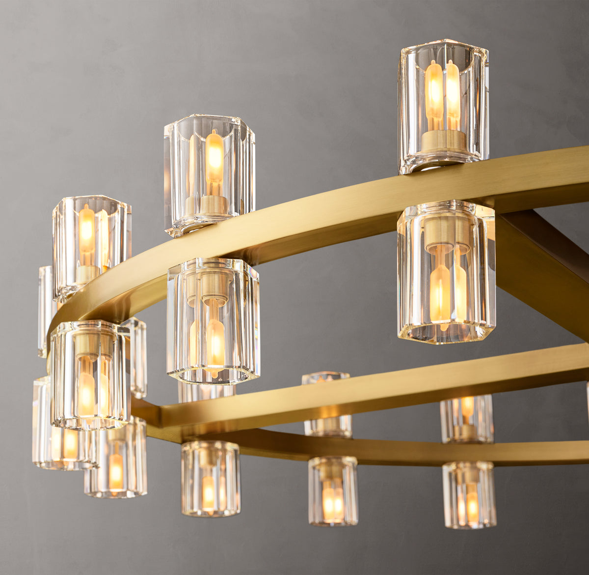 Artisan Arcachon LED Round Chandelier – 36" Lacquered Burnished Brass