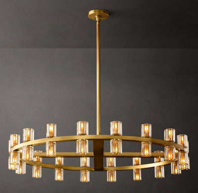 Artisan Arcachon LED Round Chandelier – 36" Lacquered Burnished Brass