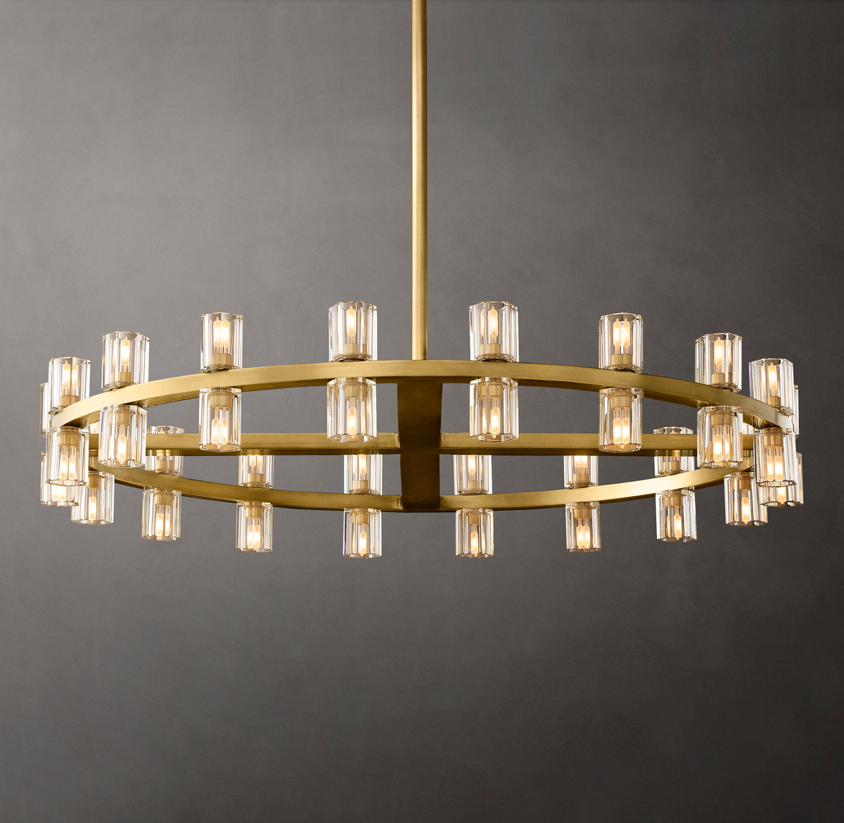 Artisan Arcachon LED Round Chandelier – 36" Lacquered Burnished Brass