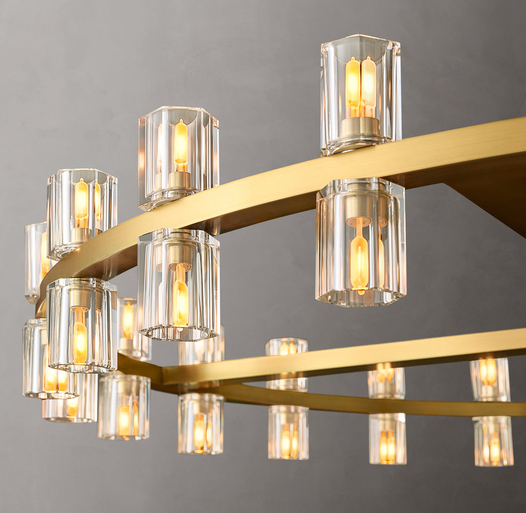Artisan Arcachon LED Round Chandelier – 48" Lacquered Burnished Brass