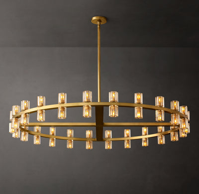 Artisan Arcachon LED Round Chandelier – 48" Lacquered Burnished Brass