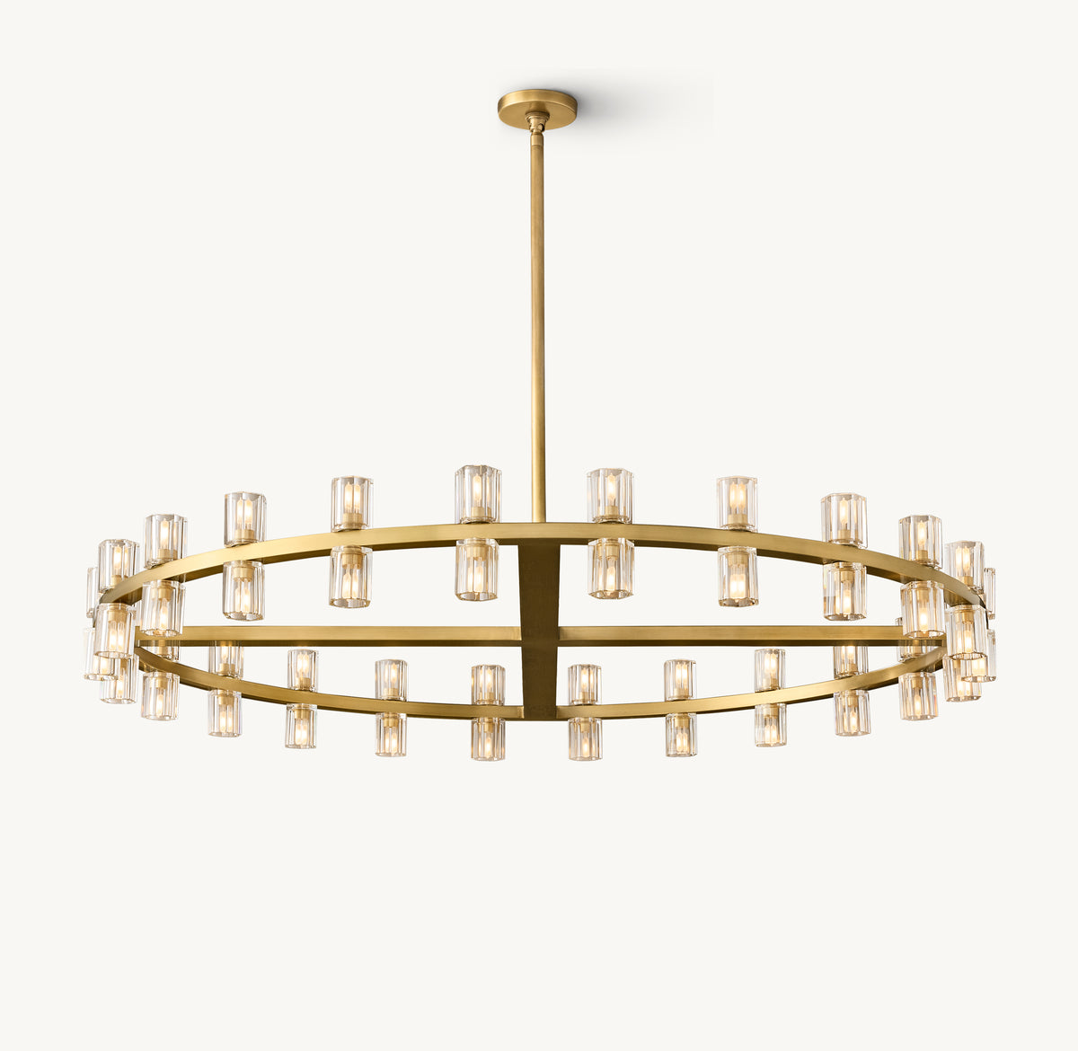 Artisan Arcachon LED Round Chandelier – 48" Lacquered Burnished Brass