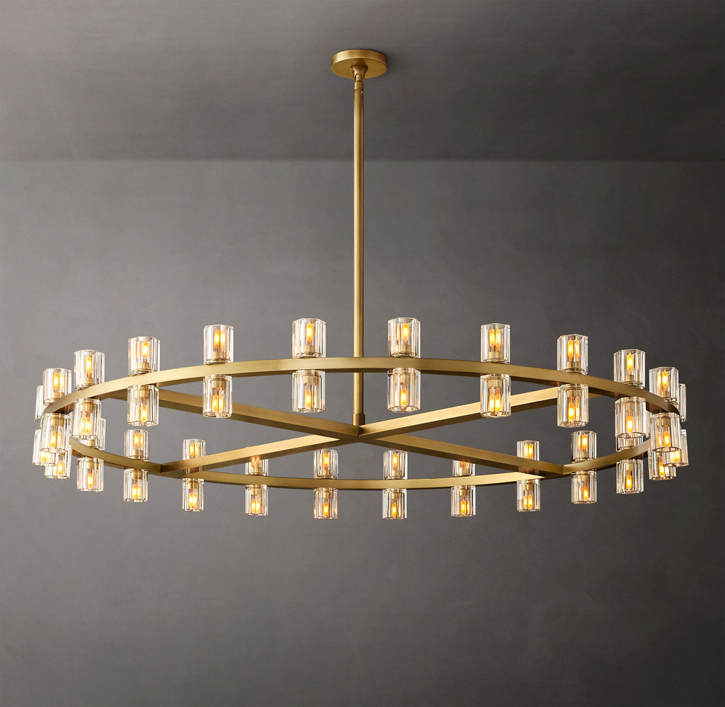 Artisan Arcachon LED Round Chandelier – 48" Lacquered Burnished Brass
